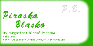 piroska blasko business card